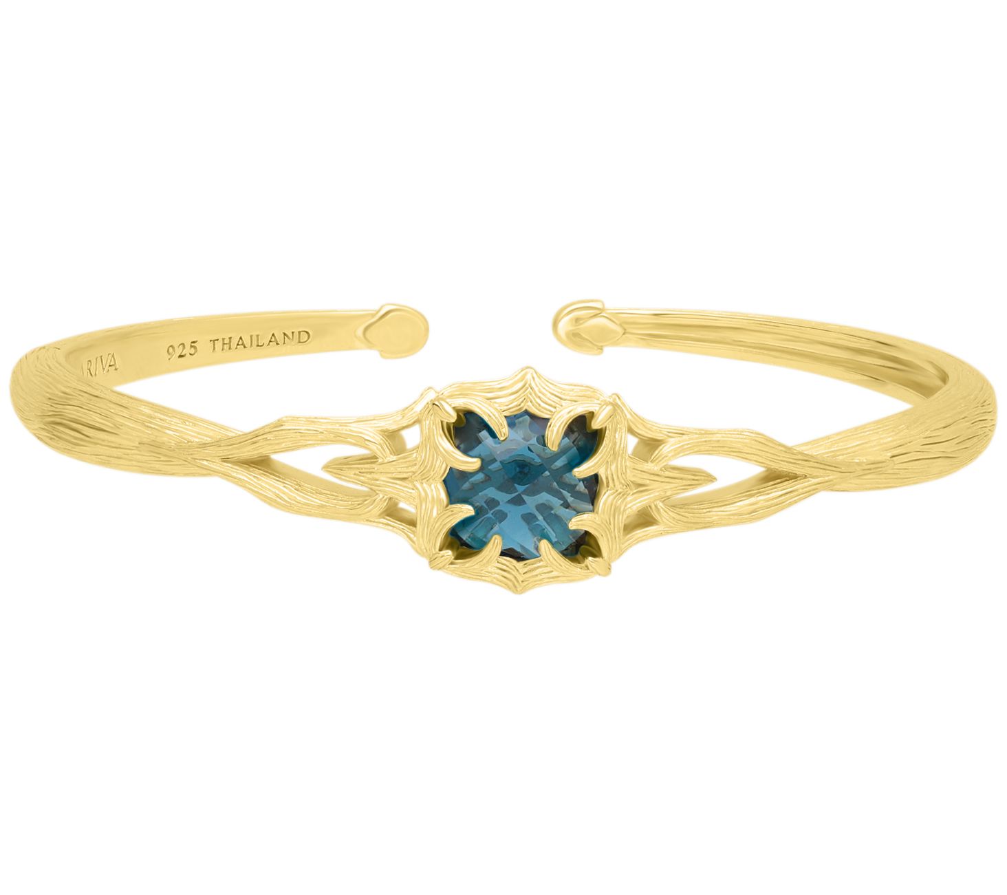 Ariva 18K Gold Clad London Blue Topaz Vine Cuff