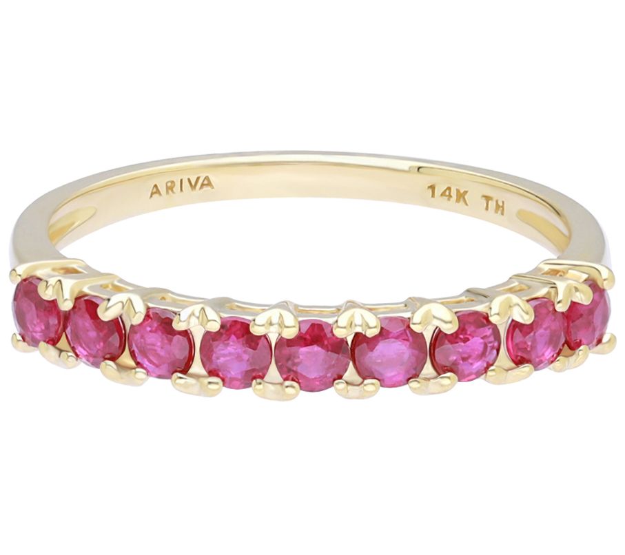 Ariva 14K Gold Stackable Gemstone Band Ring