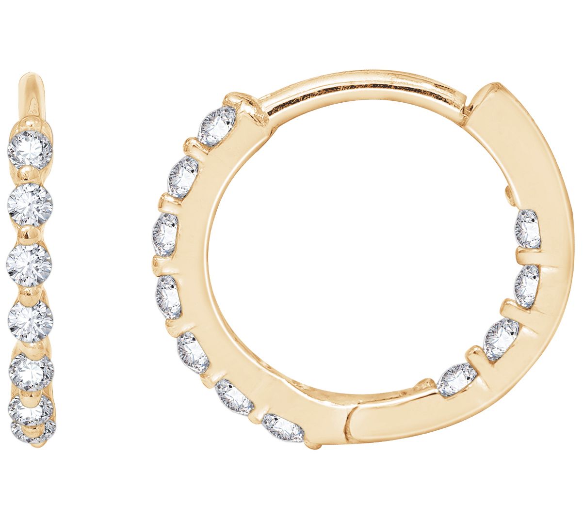 Diamonique Eternity Hoop 1.25mm Round Cut Earrings