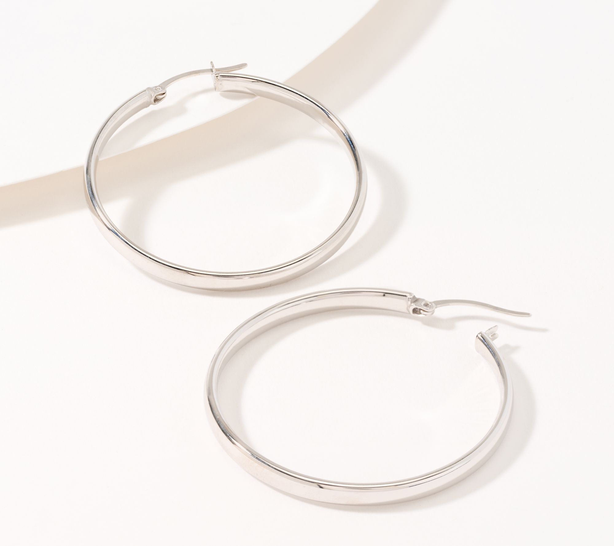 Accessorize London Women's Silver Medium Simple Hoop Earring