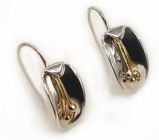 Hagit Sterling & 14K Gold Abstract Leaf Earrings