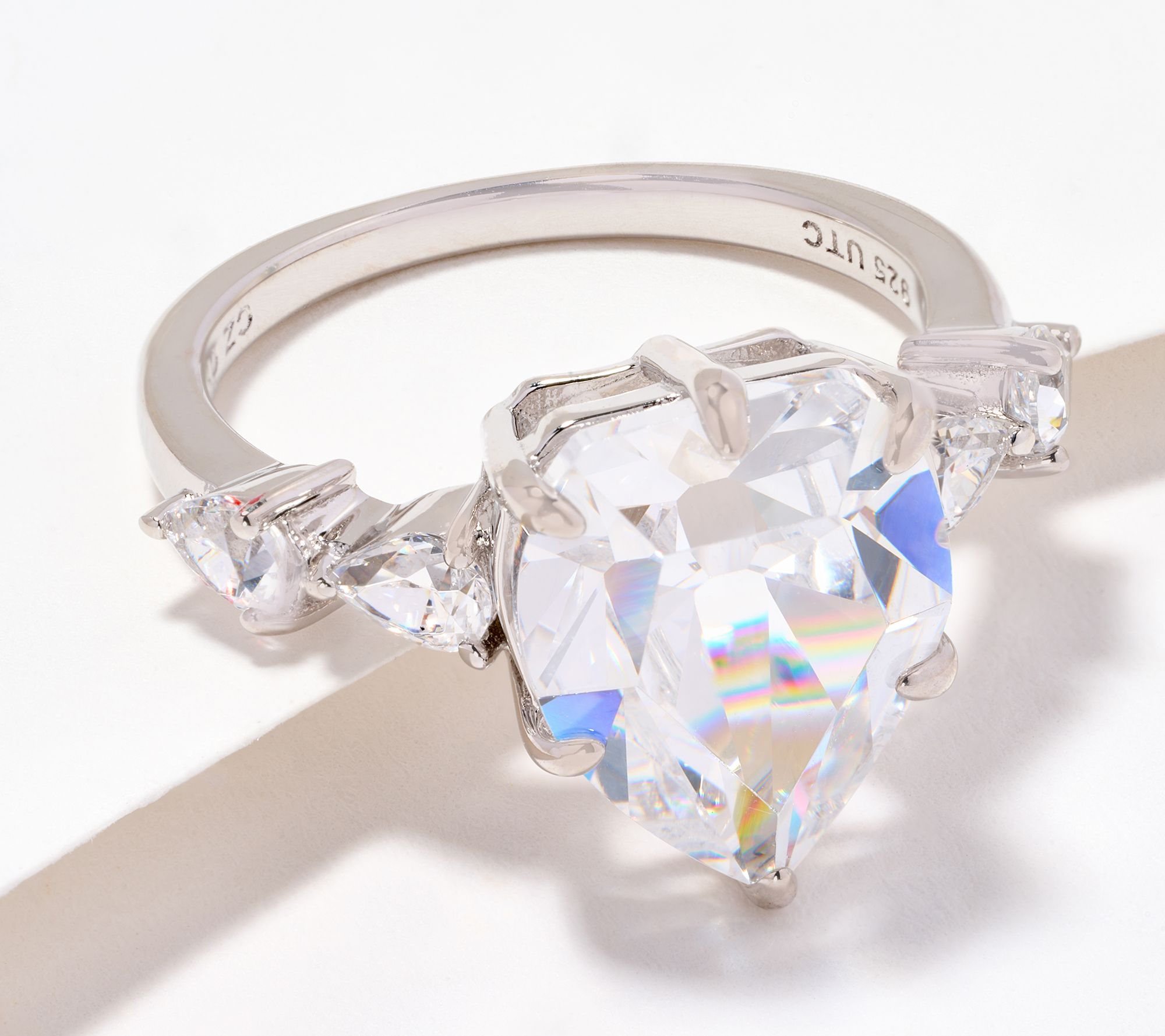 Diamonique x Kathy Levine Lorraine Historic Cut Ring, Sterling