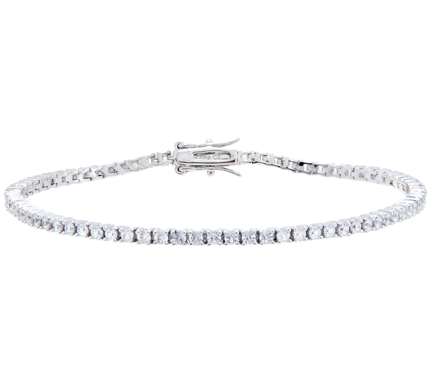 Diamonique 5.15 cttw 100-Facet Tennis Bracelet,Sterling