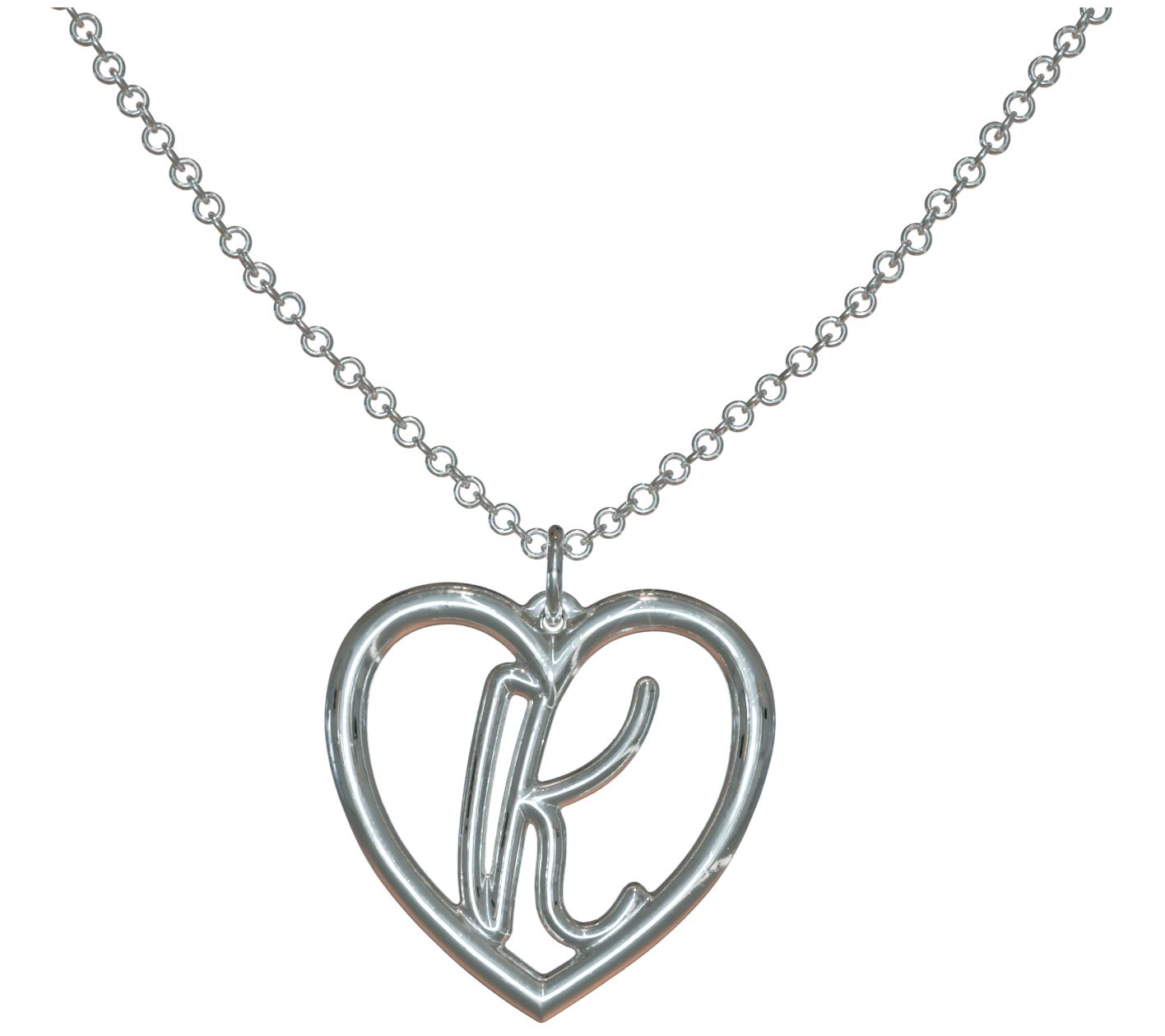 Sterling Silver Healing Hearts Initial Pendant w/ Chain