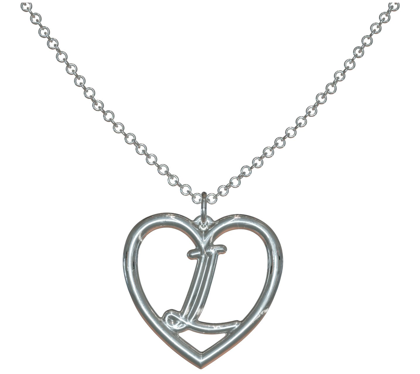 Sterling Silver Healing Hearts Initial Pendant w/ Chain