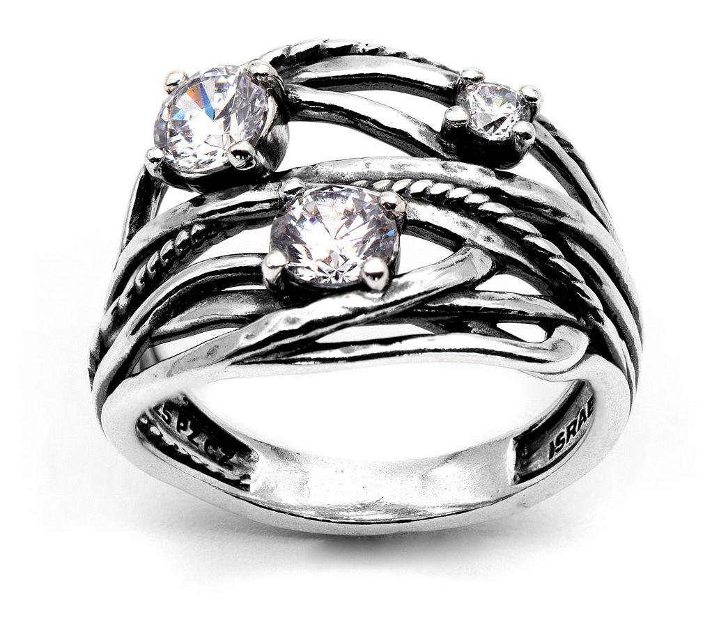 Diamonique 0.80 cttw Multi-Textured Ring, Sterling Silver