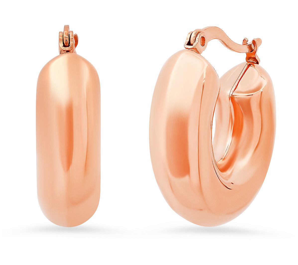 Steel By Design 18K Gold Plated Small Chunky Hoop Earrings