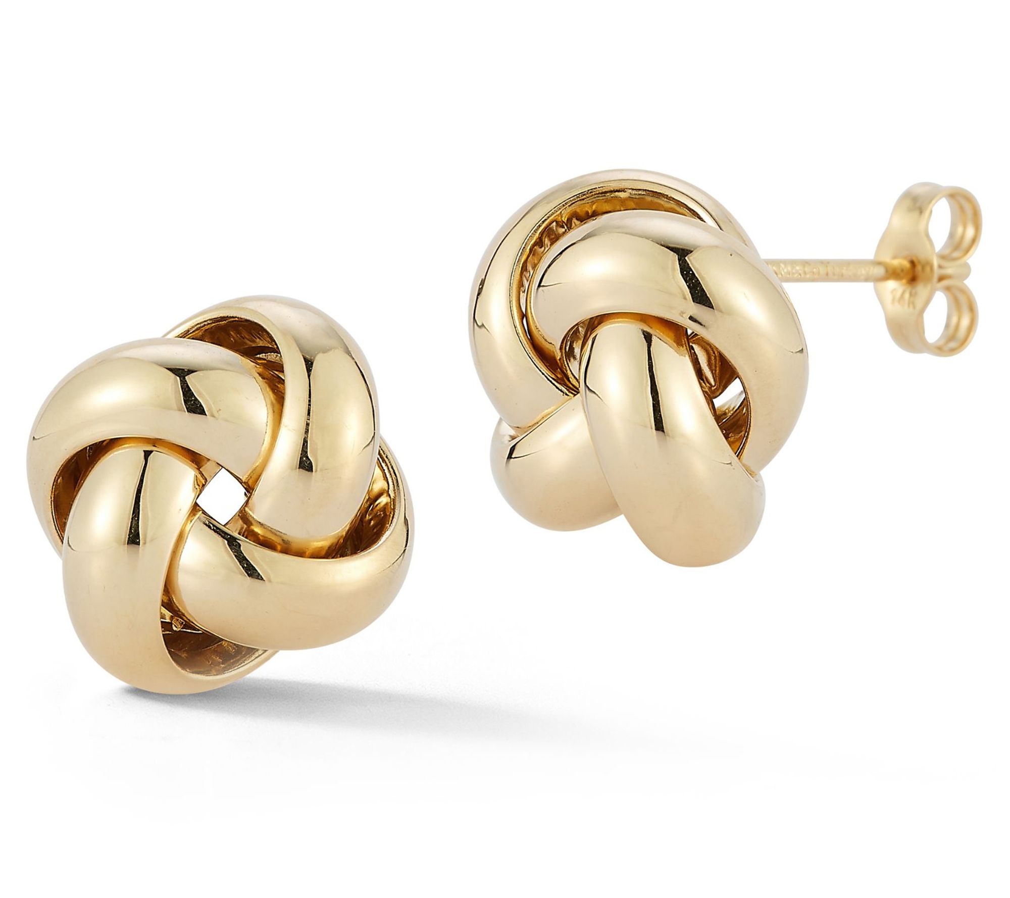 Luminosa Gold Bold Puffed Love Knot Stud Earrings, 14K