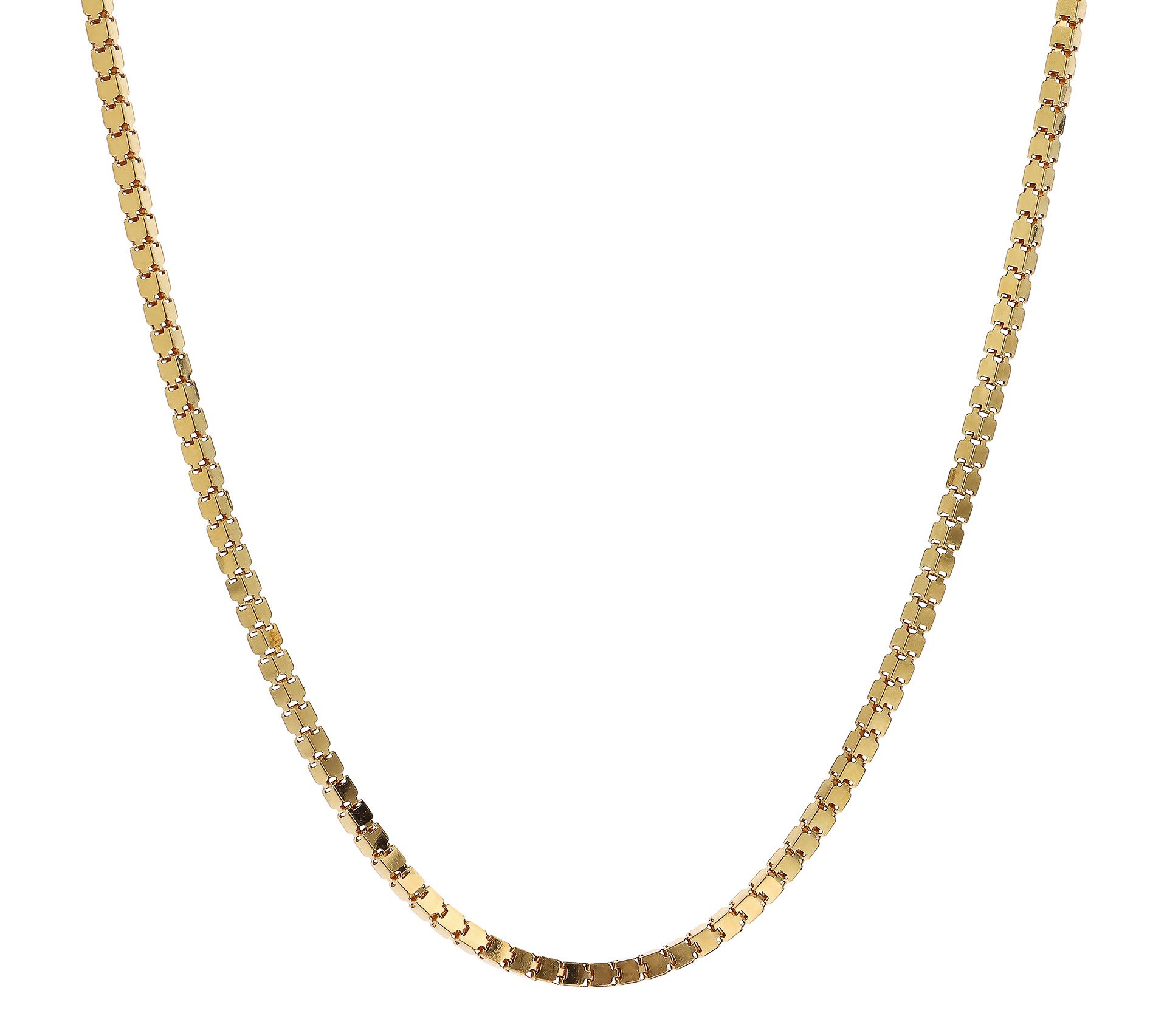 Veronese 18K Gold Clad 16" Super Cube Link Chain Necklace