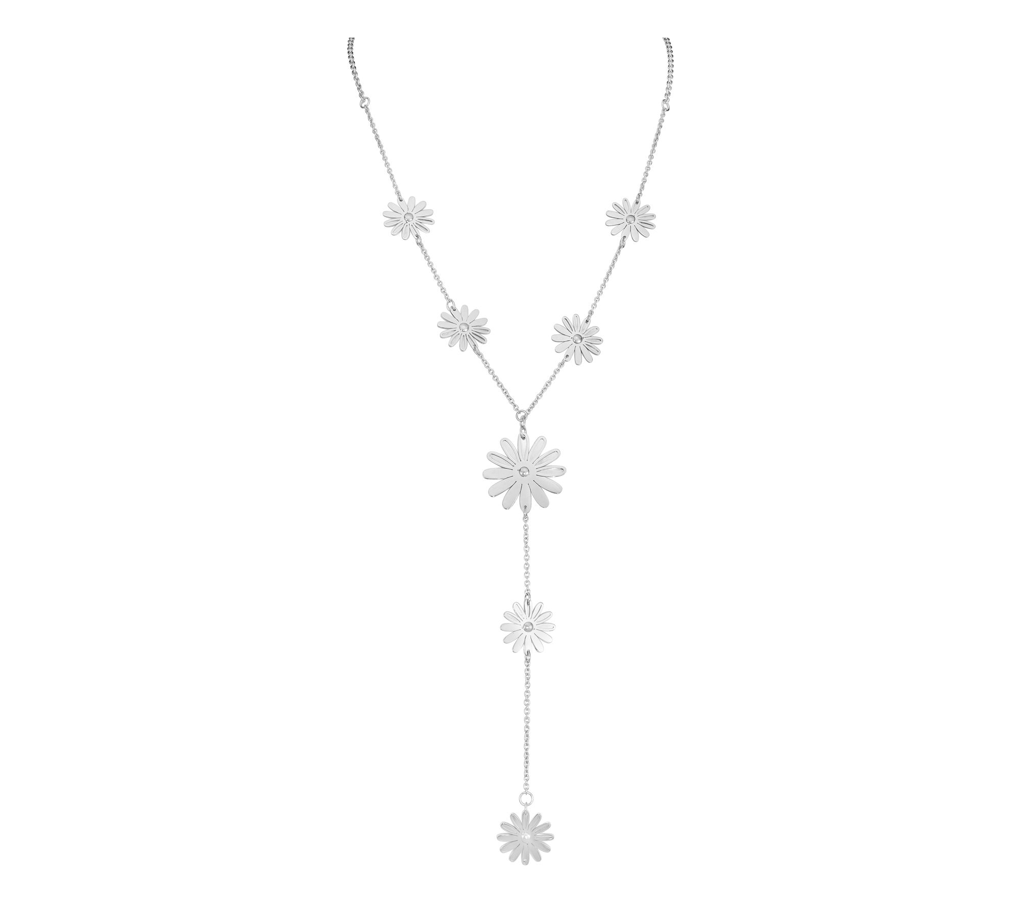 Steel by Design Floral Lariat Necklace