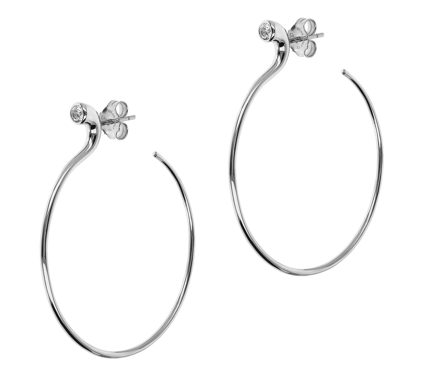 David Markstein Sterling Polished Hoop Earrings