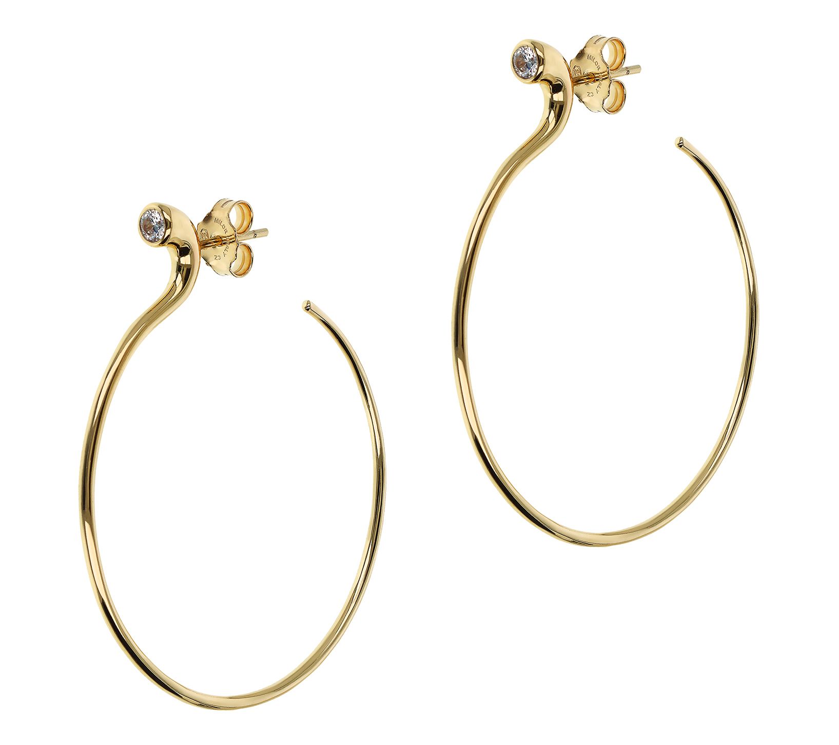 David Markstein Sterling Polished Hoop Earrings