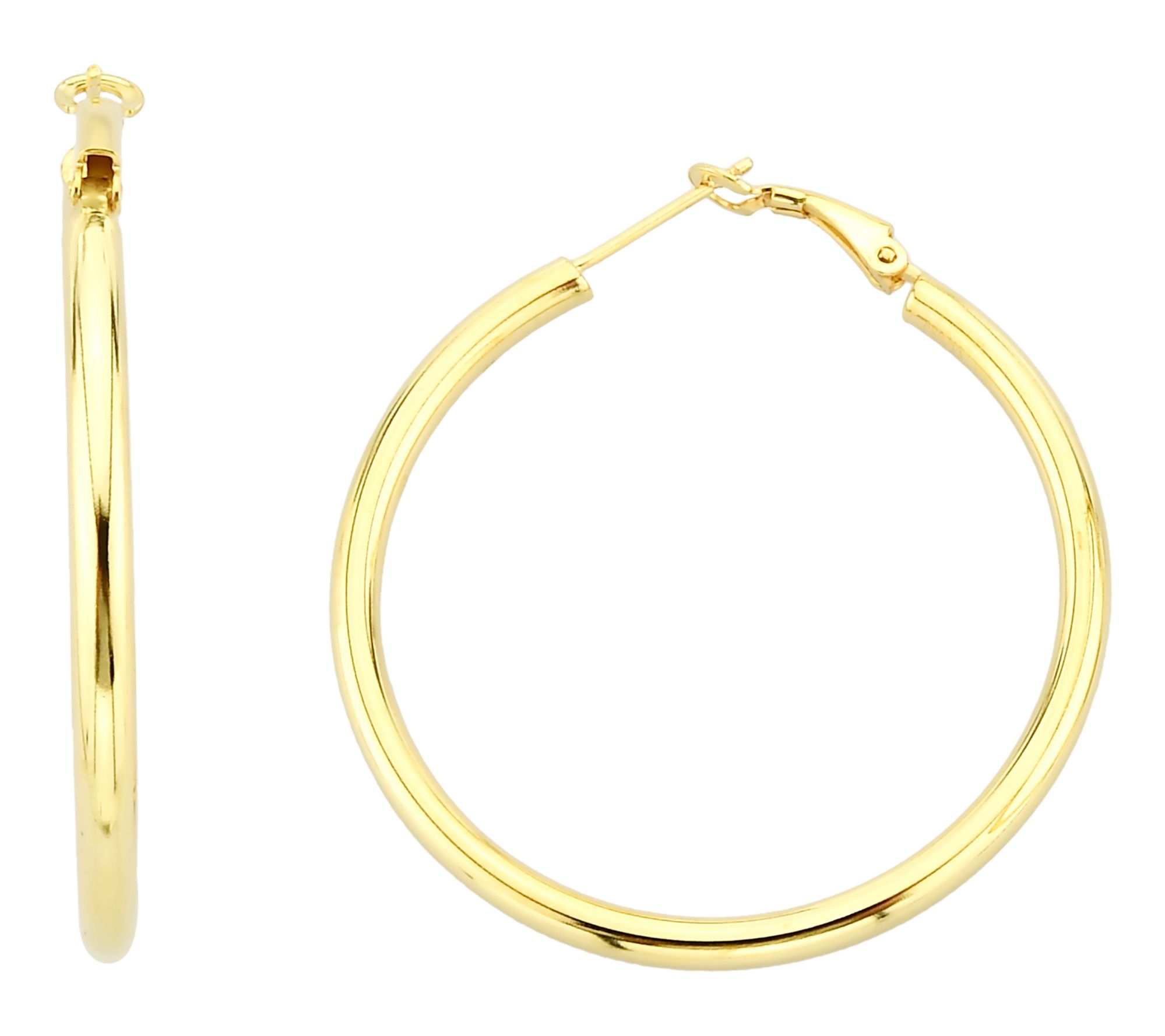 Silver Style 2" Polished Hoop Earrings, Sterlin