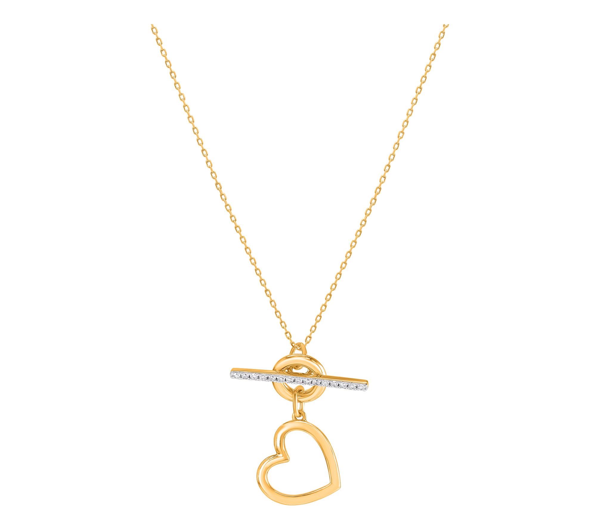 Accents by Affinity Diamond Heart Dangle Necklace, 14K Gold