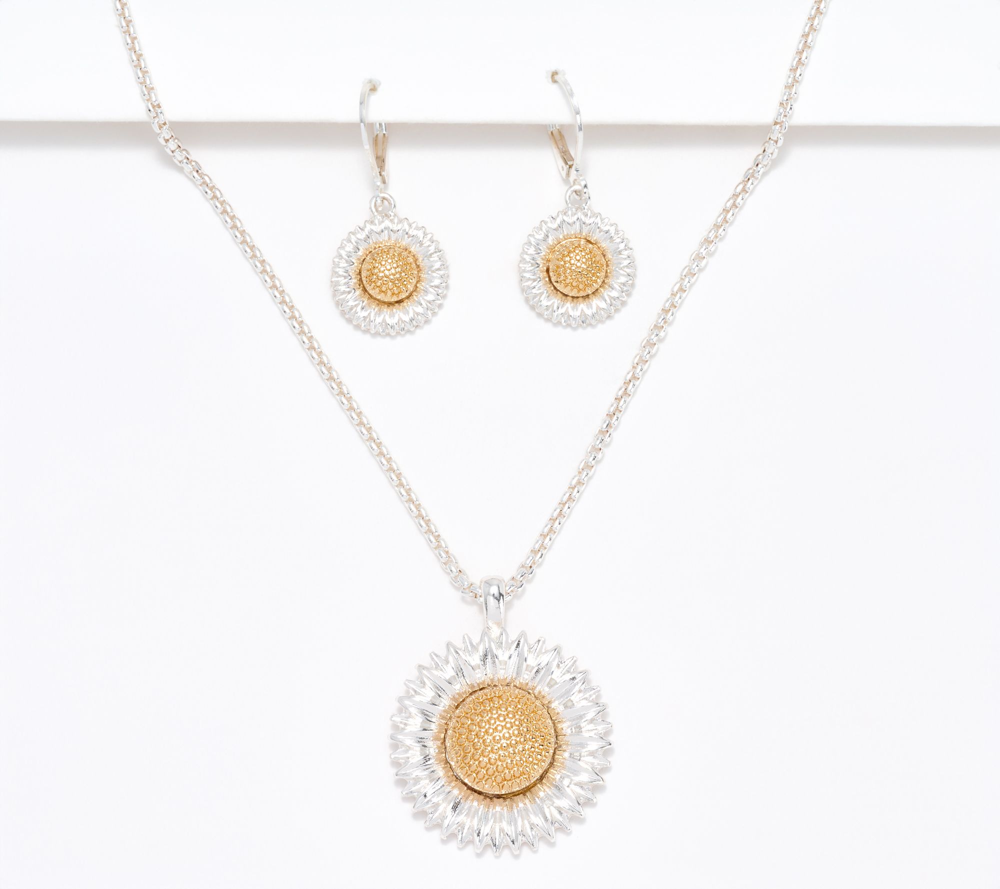 Joan Rivers Sunflower Pendant and Earring Set
