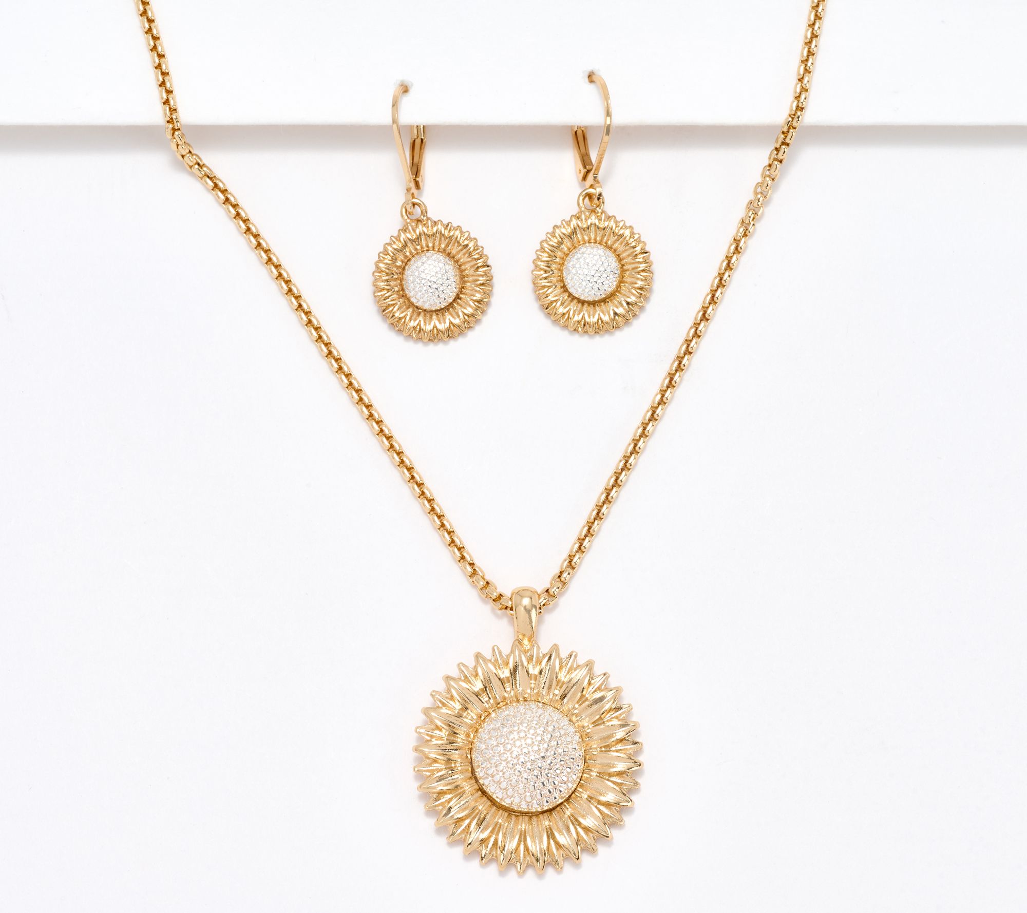 Joan Rivers Sunflower Pendant and Earring Set