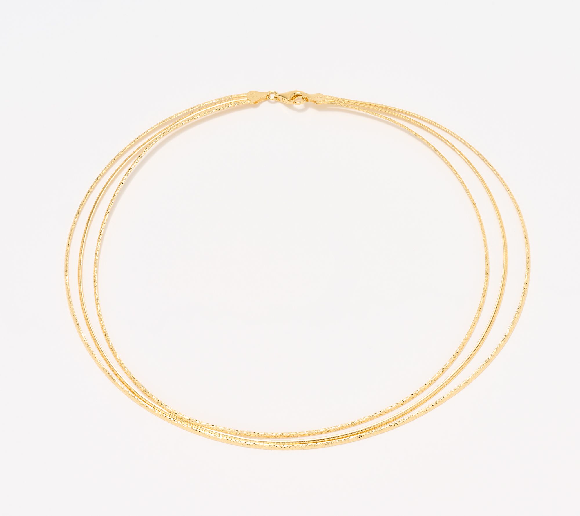 "As Is" Silver Style Triple Row Diamond Cut 17" Omega Necklace