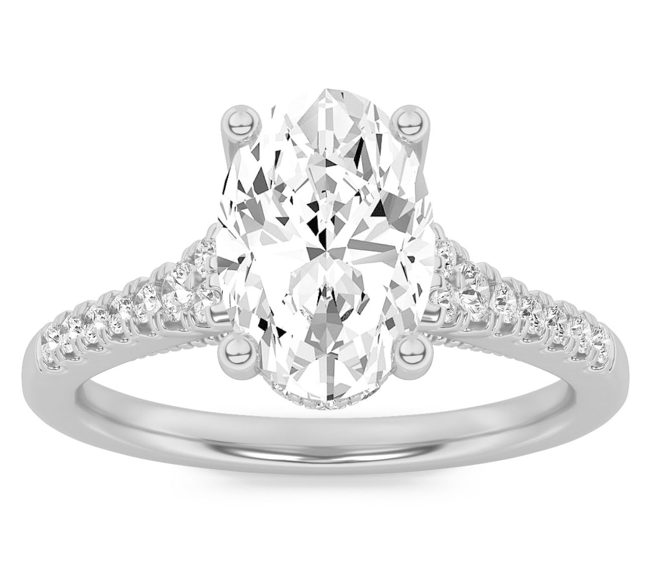 Fire Light 1.50 cttw Lab Grown Diamond Oval Ring, 14K Gold