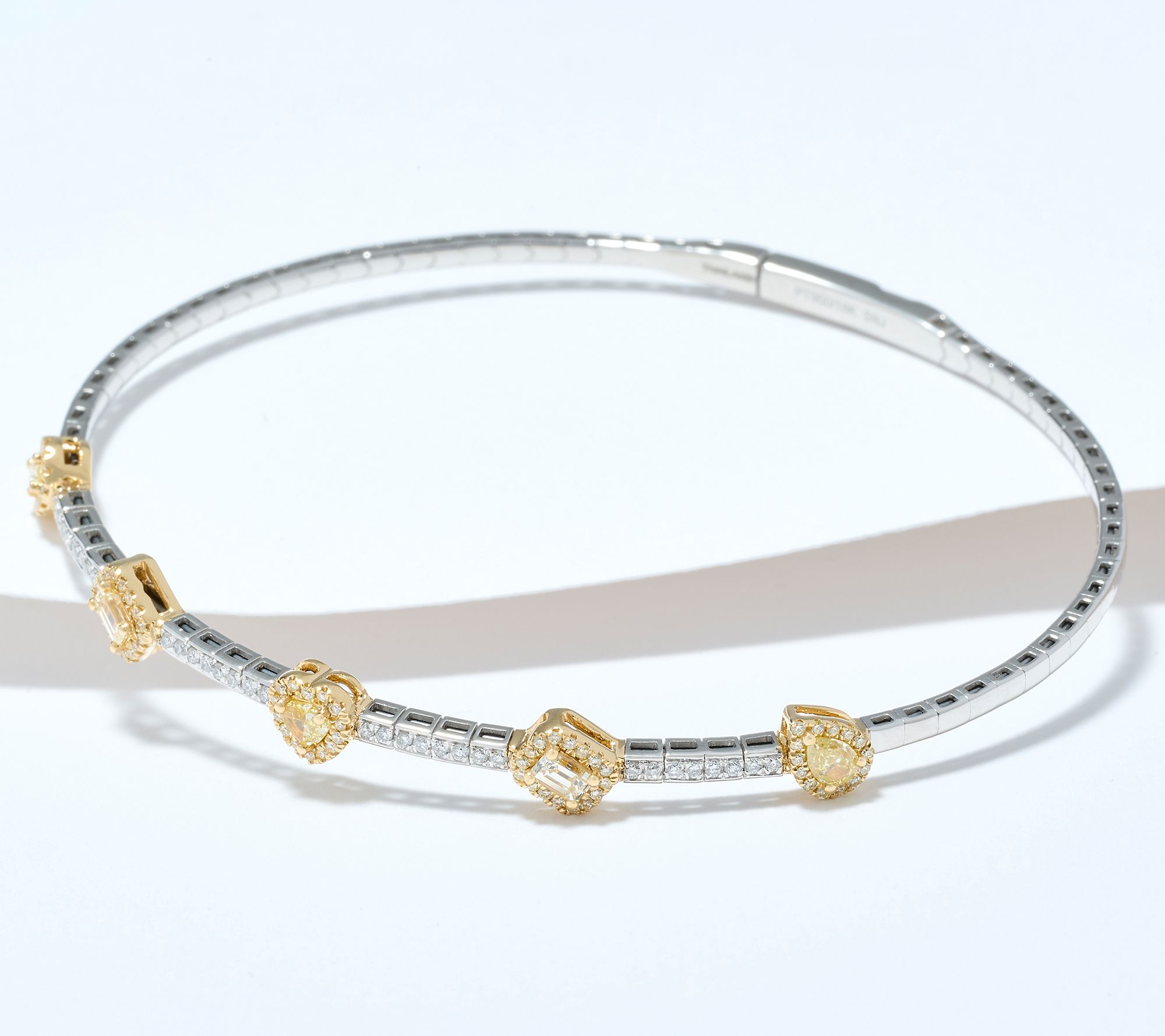 Affinity Diamonds 1.00 cttw Multi Shape Bangle, Platinum