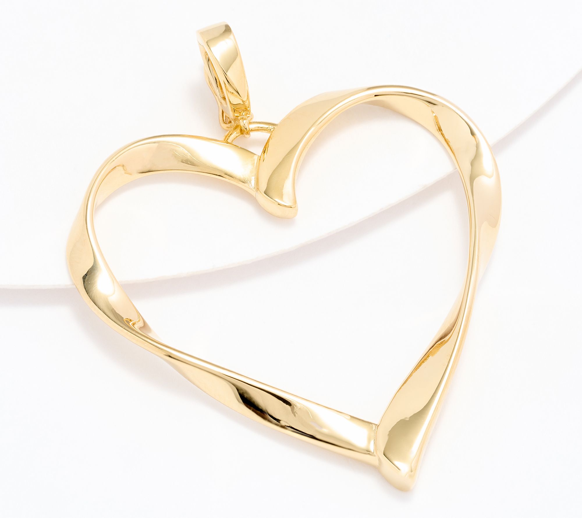 Christian James by Scott Grimes 14K Clad 2" Ripple Heart Enhancer, 7.3g