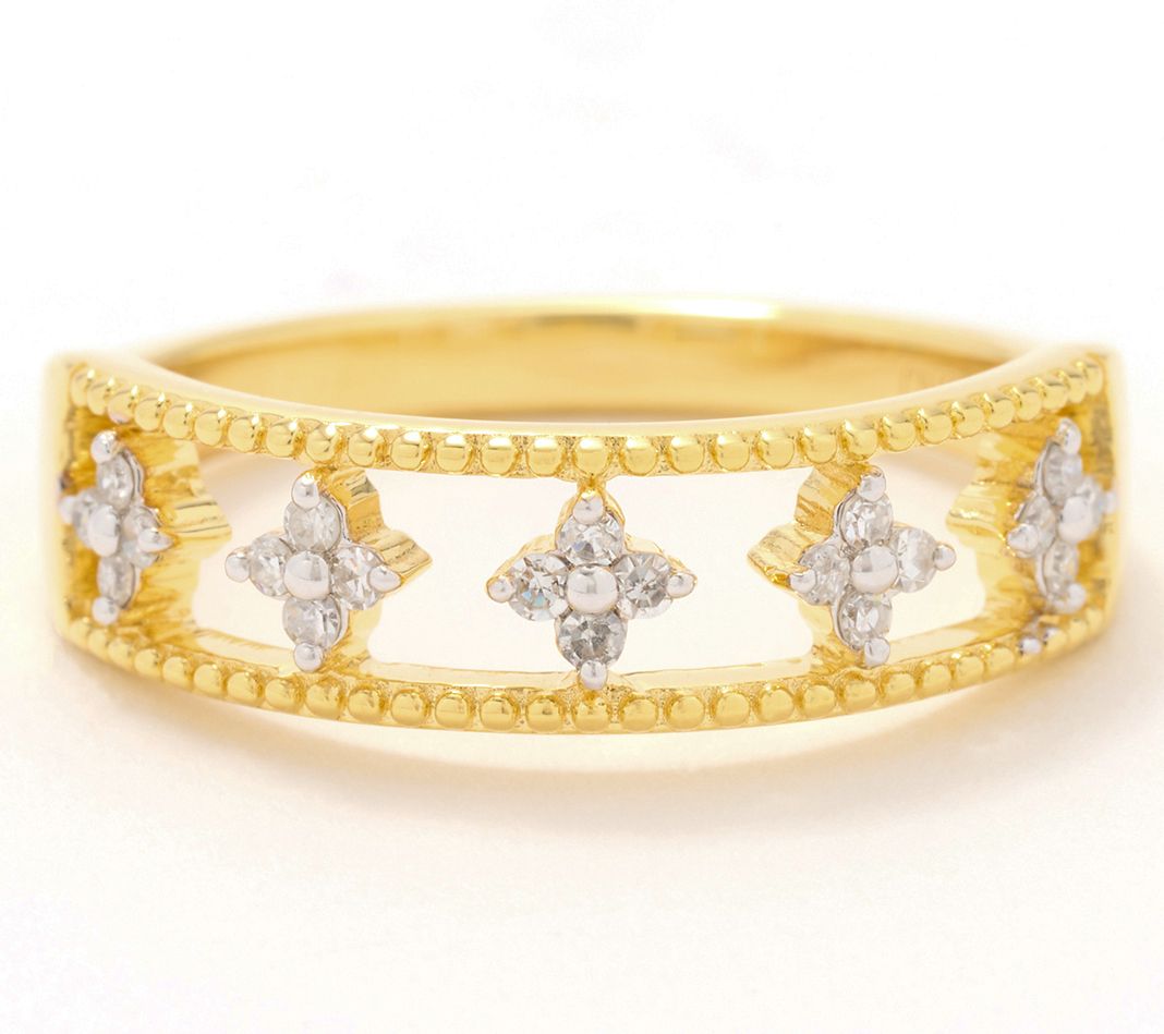  Accents by Affinity 0.15 cttw Clover Band Ring, Sterling