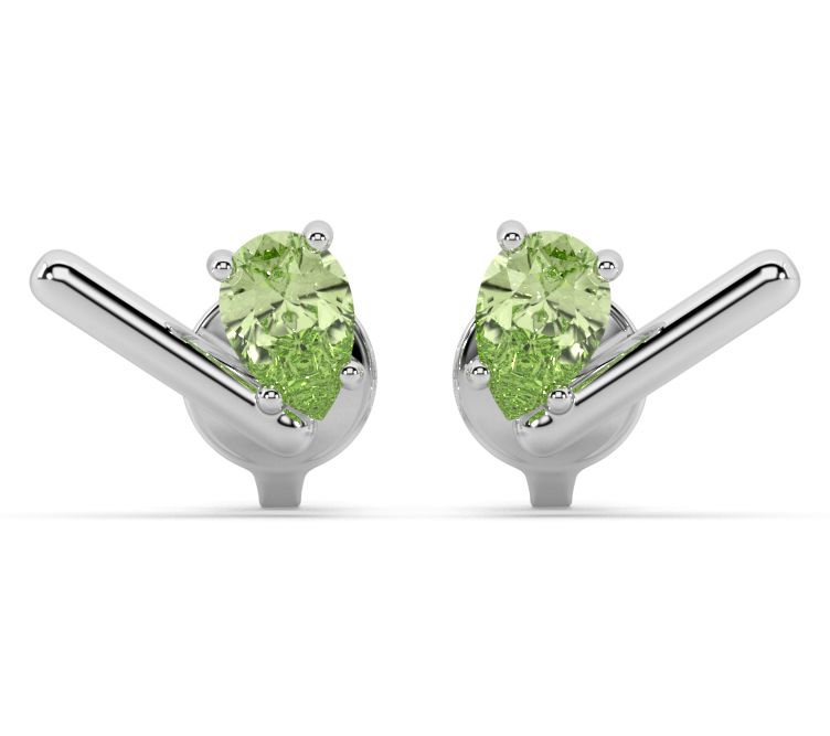 ONI Fine Jewelry Sterling Silver Peridot Bar Stud Earrings