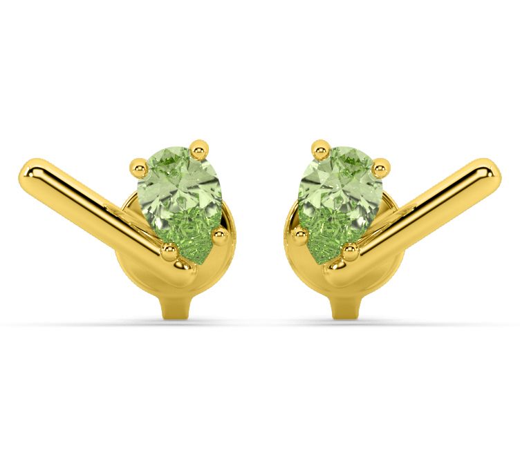 ONI Fine Jewelry Sterling Silver Peridot Bar Stud Earrings