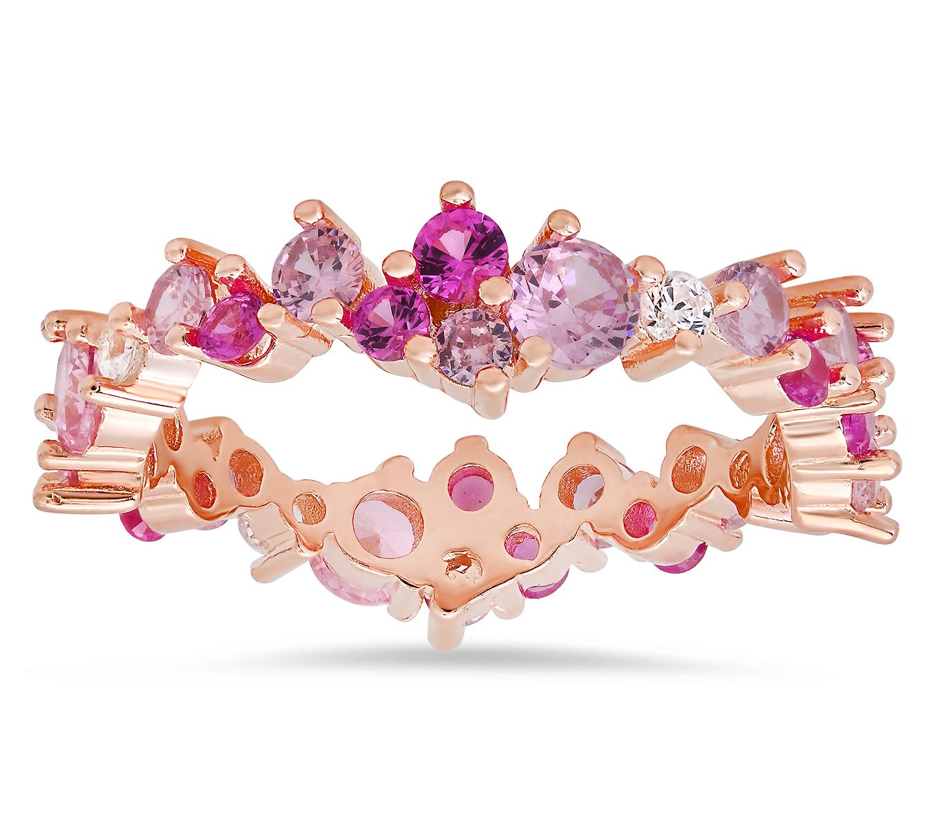 Diamonique Abstract Pink Ombre Eternity Ring, Sterling Silver