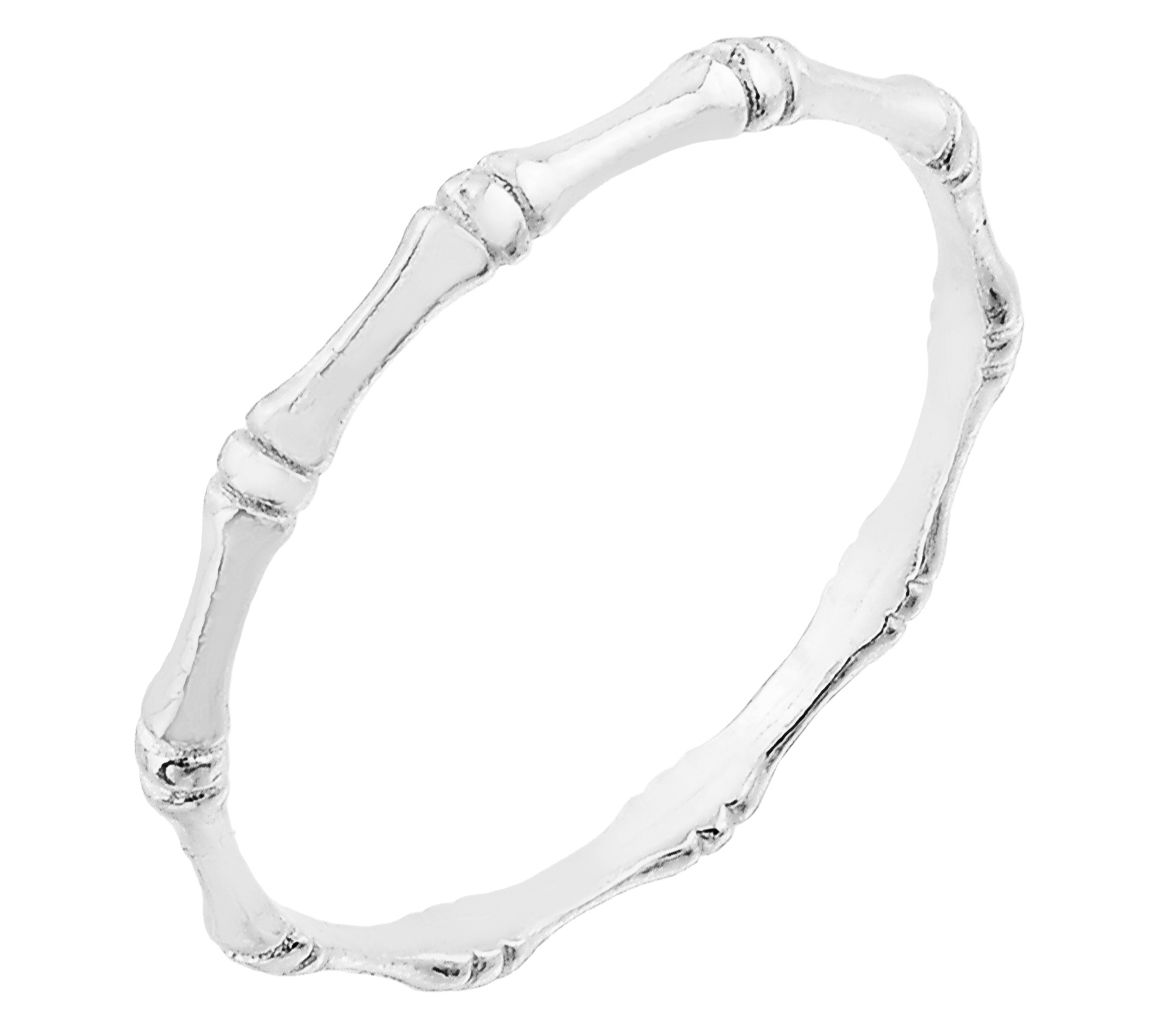 Silver Style Bamboo Design Band Ring, Sterling