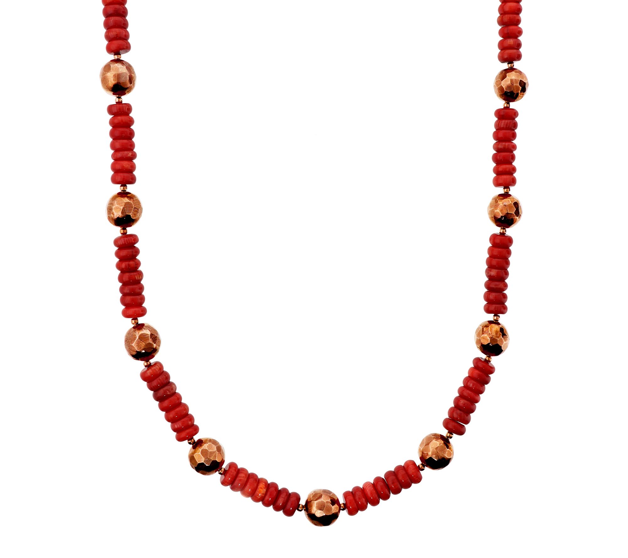 Bronzo Italia Bamboo Coral Bead 24" Necklace