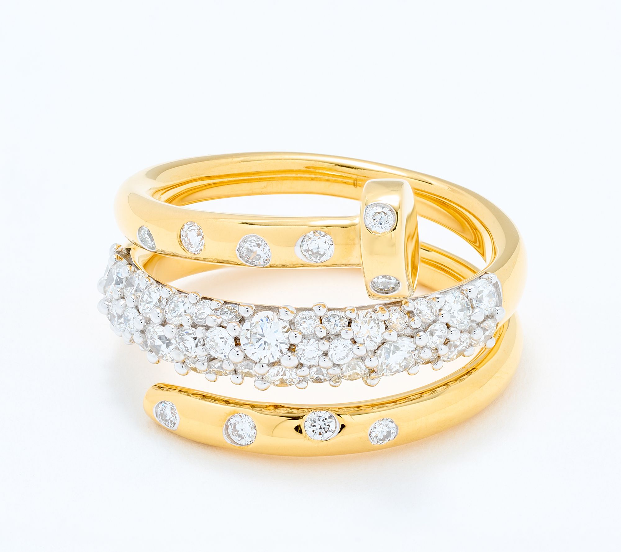  Fire Light Lab Grown Diamond 1 cttw Nail Head Twist Ring, Sterling