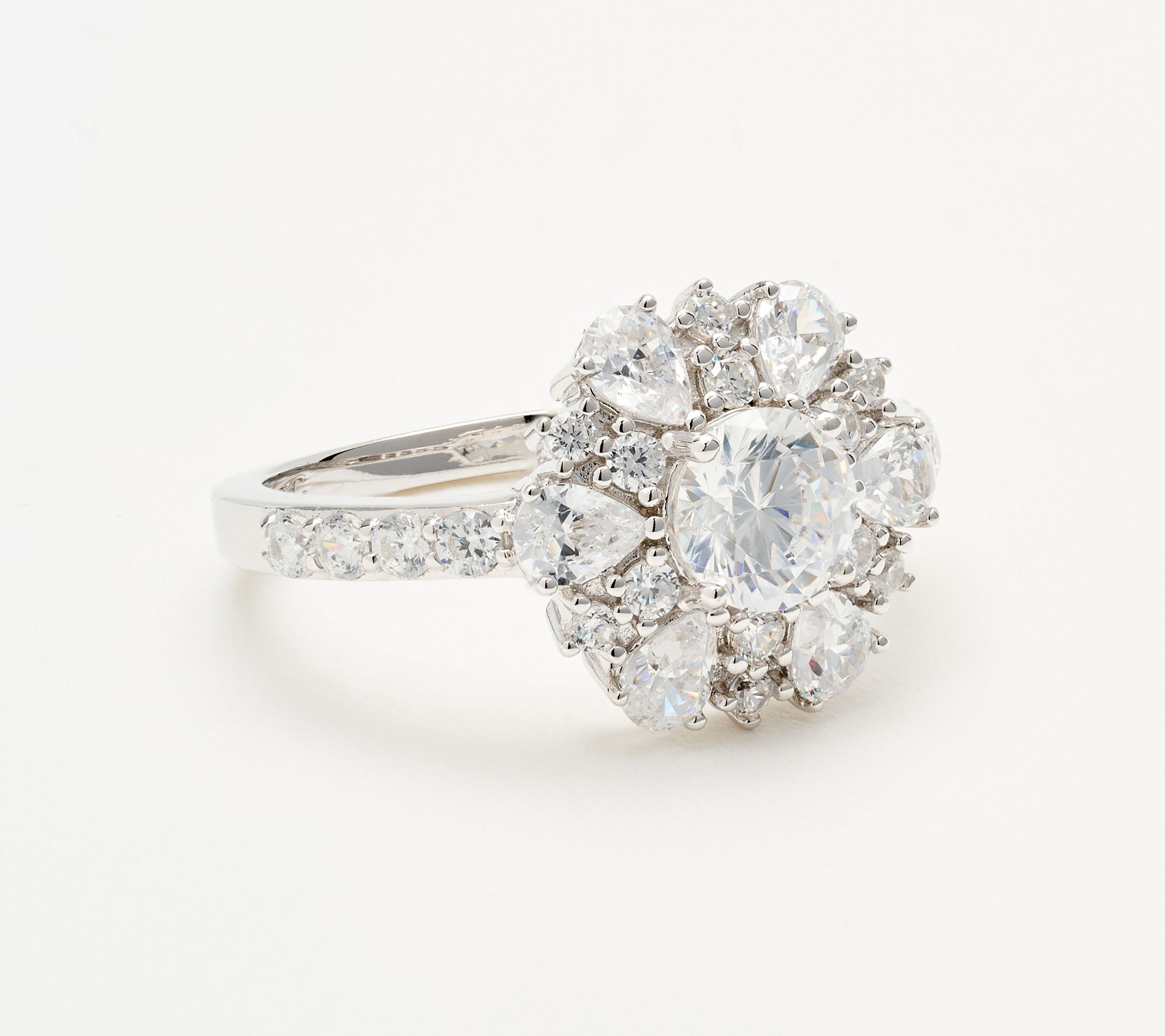 Diamonique x Kathy Levine Rosetta Ring, Sterling Silver