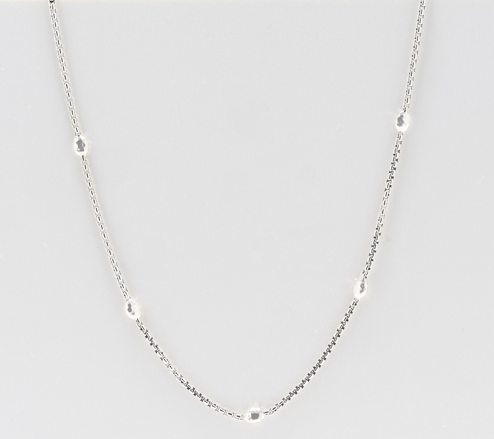 JAI Ireland Sterling 2.7mm Cobblestone Station 18" Necklace