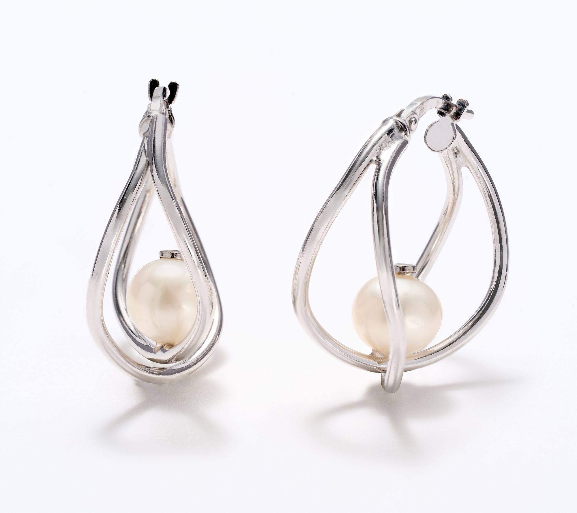 Honora Cultured Pearl Cage Earring, Bronze
