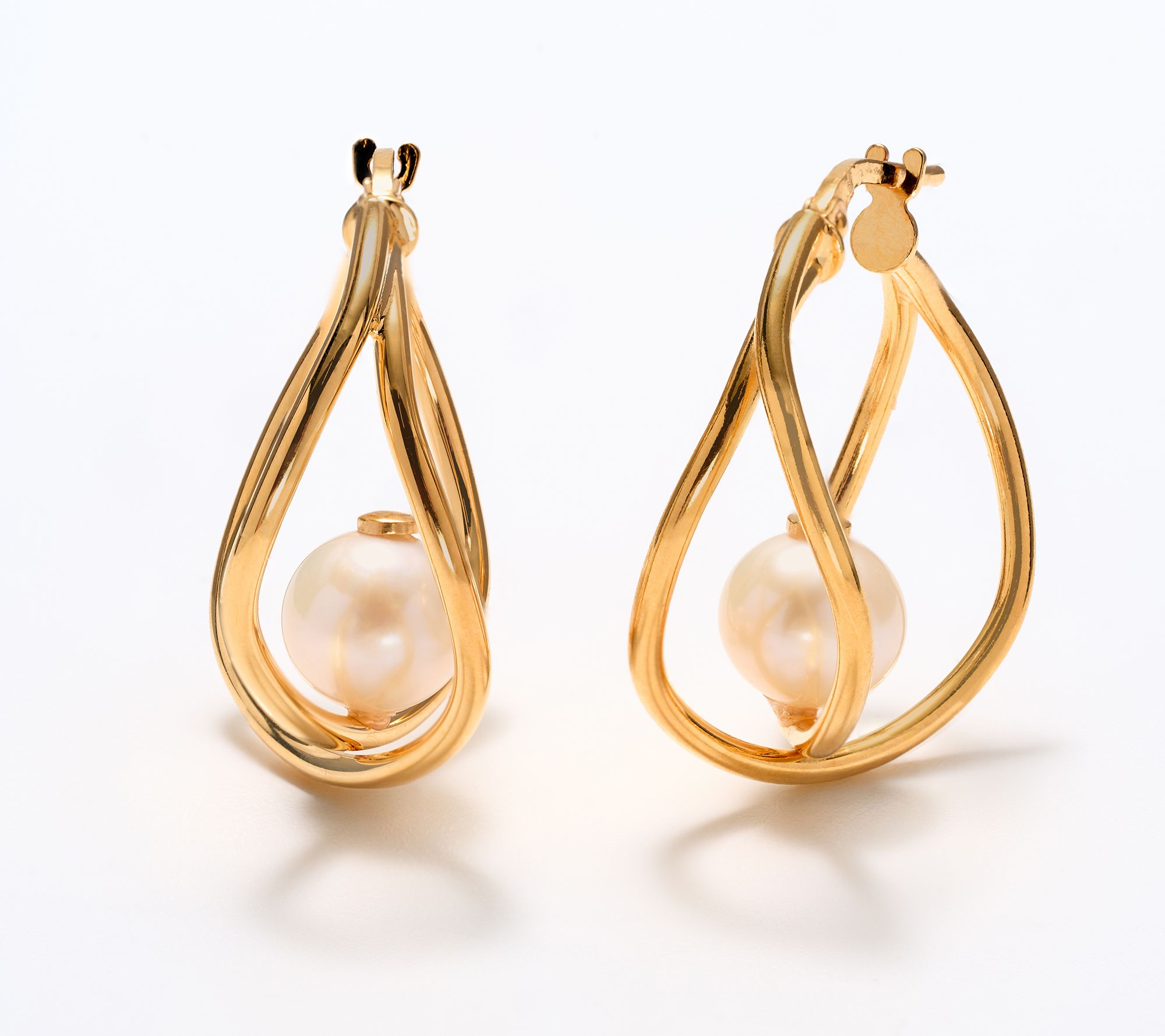 Honora Cultured Pearl Cage Earring, Bronze