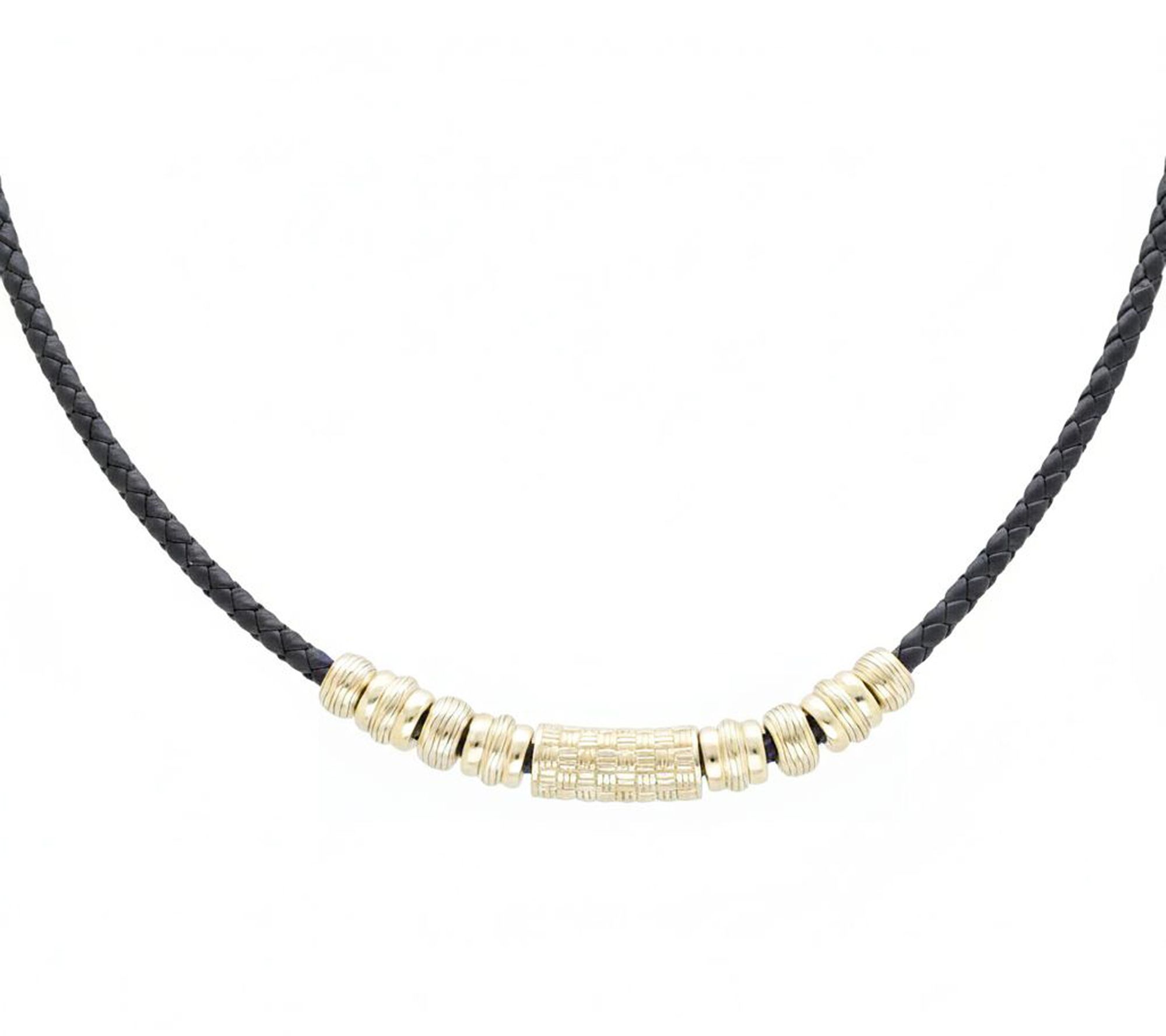 Ariva 18K Gold Clad Leather Necklace