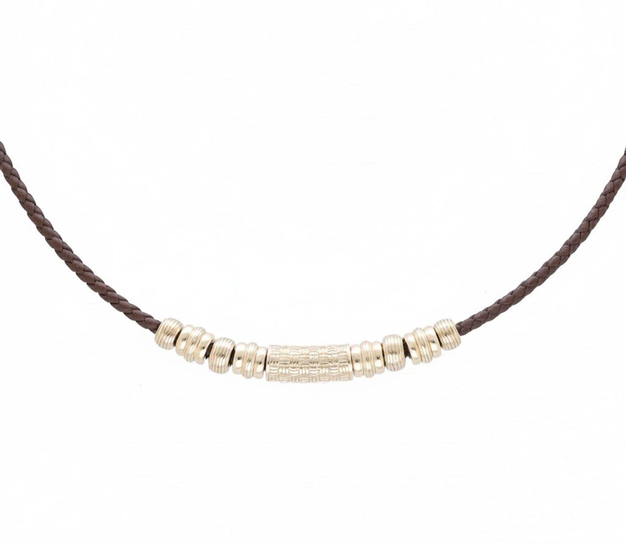 Ariva 18K Gold Clad Leather Necklace