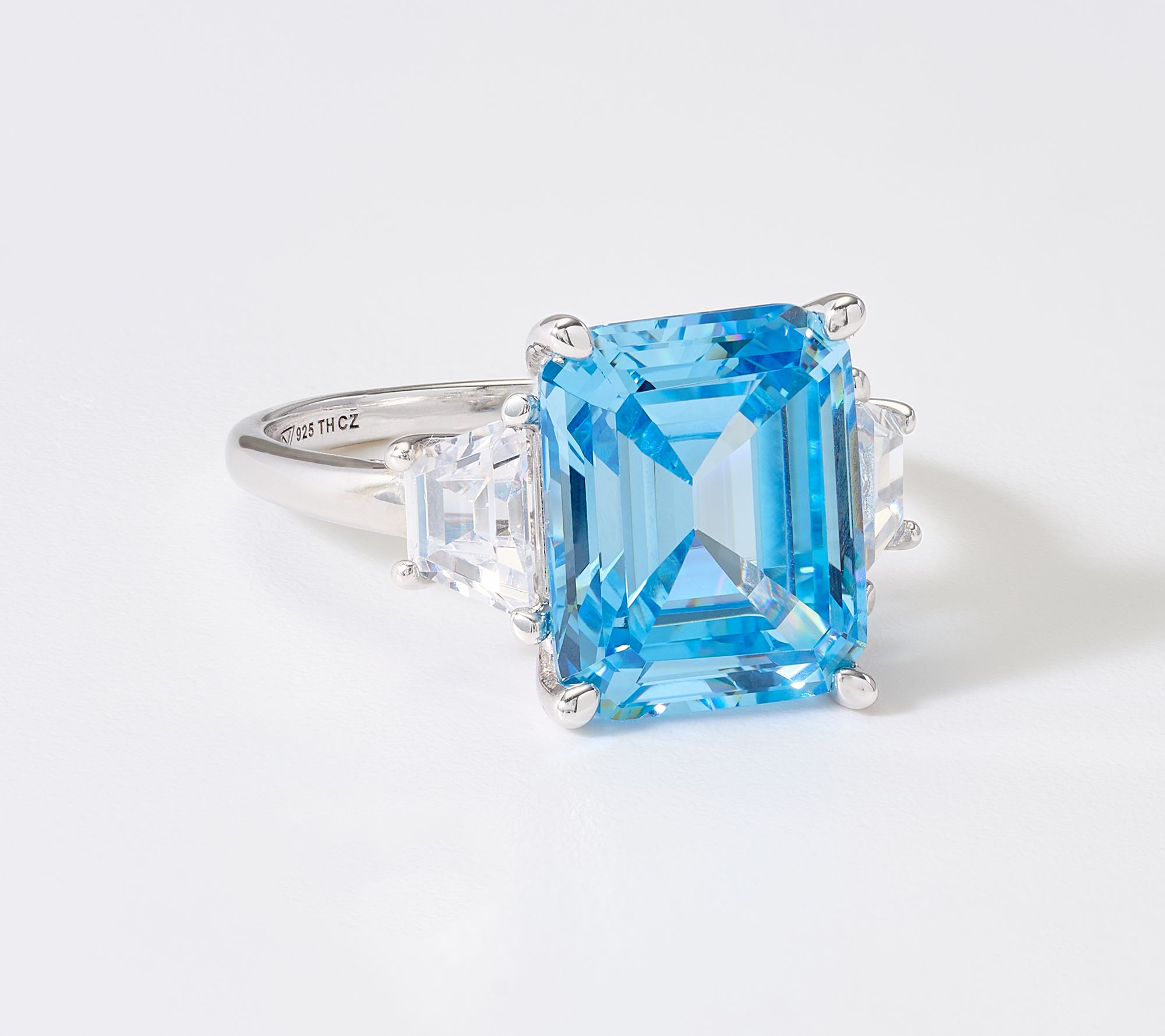 Diamonique 6.6 cttw Cocktail Ring, Sterling Silver