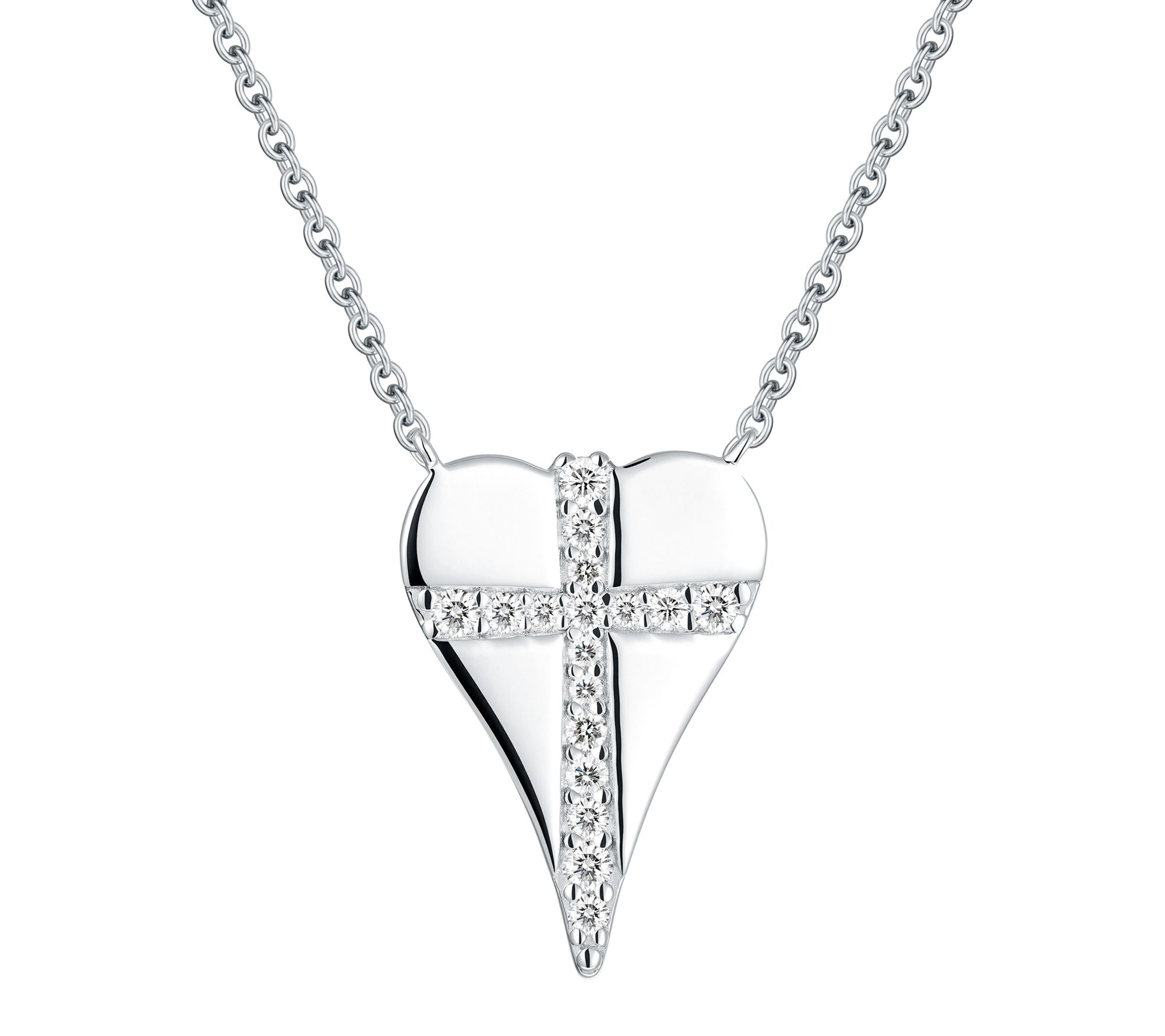 Jen by Jennifer Miller Lab Gro wn Diamond Hear t Cross Necklac