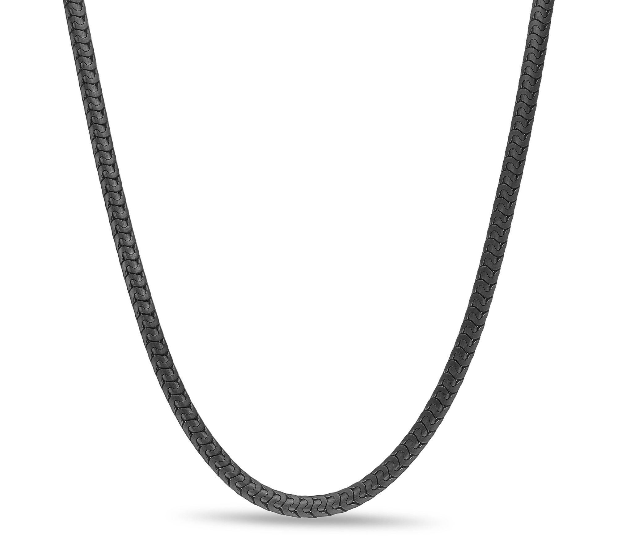 LYNX Men's Stainless Steel Ion Plated Snake Chain Necklace