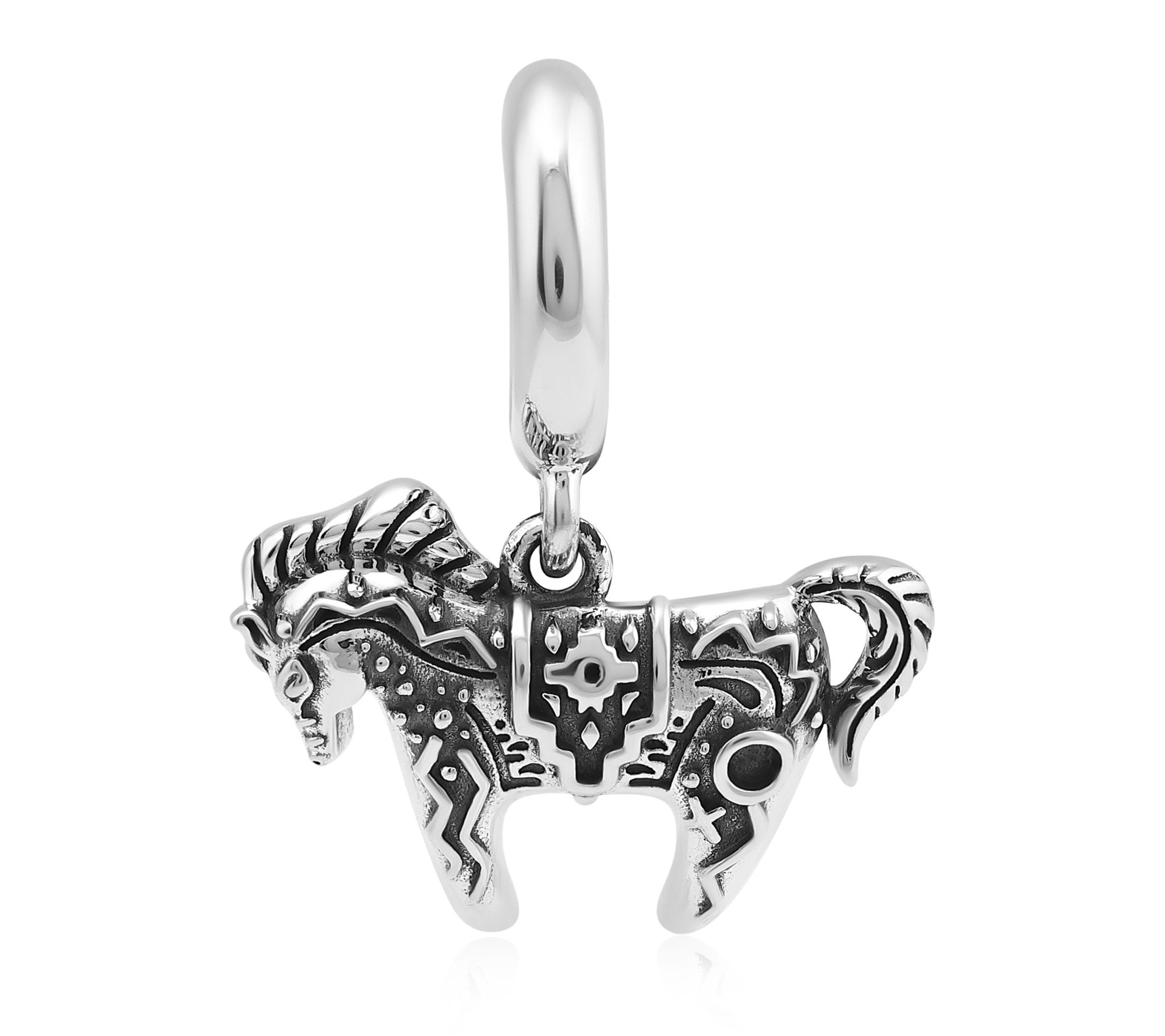 American West Sterling Silver Textured Horse Charm