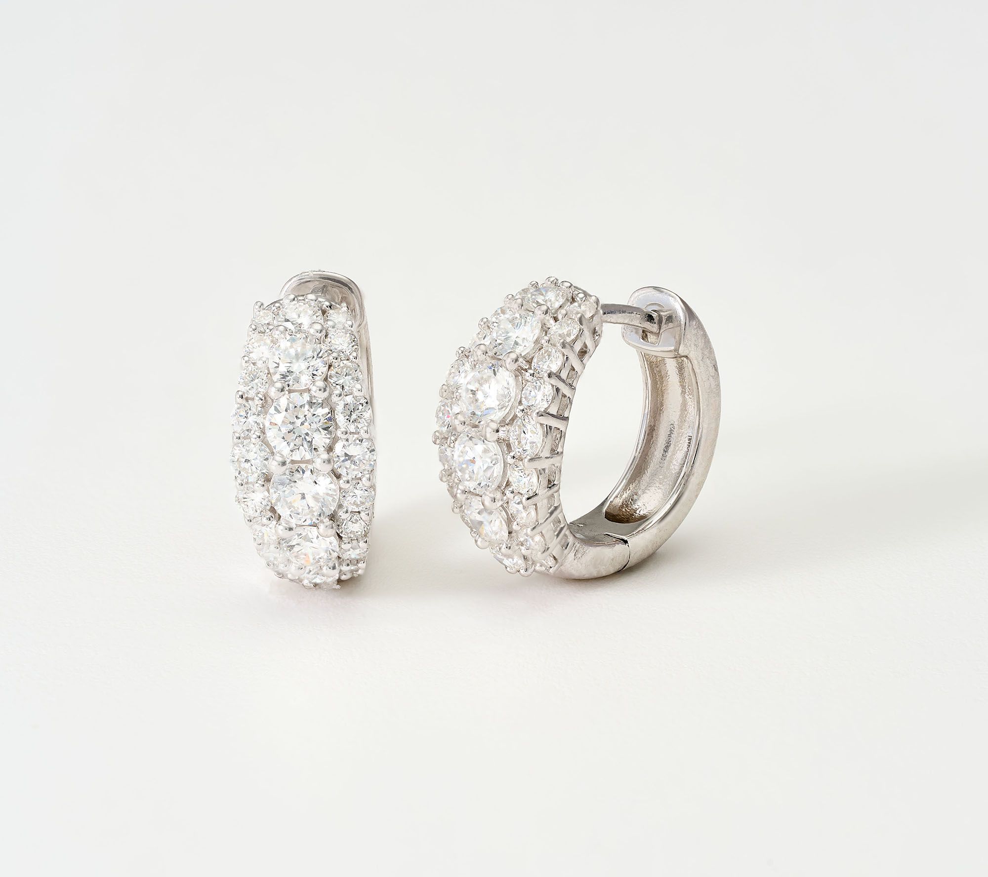 Fire Light Lab Grown Diamonds 2.00 cttw Oval Cut Huggie Hoops, Sterling