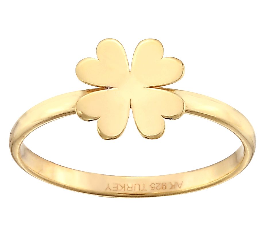 Silver Style Clover Design Band Ring, SterlingSilver
