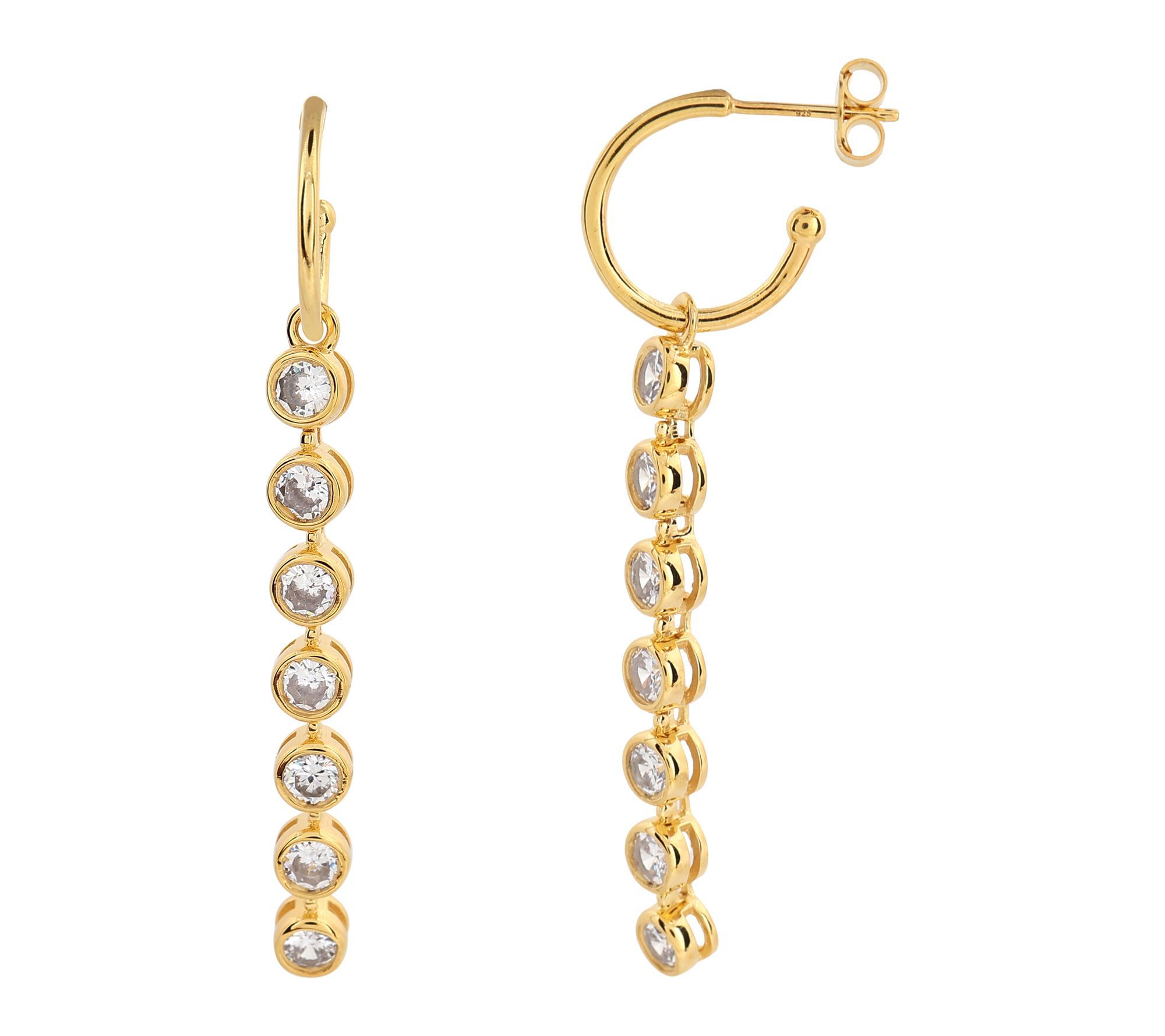 Diamonique 5.50 cttw Dangle Earrings, 14K GoldPlated