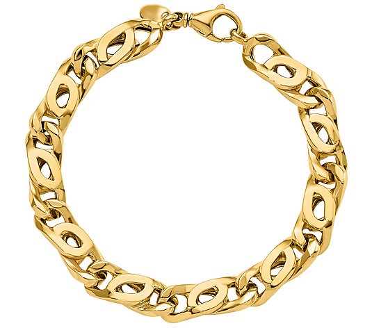 Italian Gold 14K Gold Bold Curb Link 8-1/4" Bracelet, 13.6g
