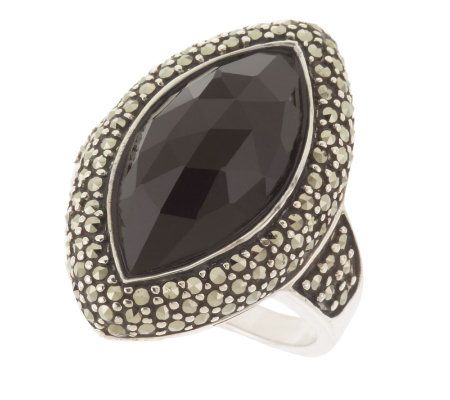 Qvc black deals spinel rings