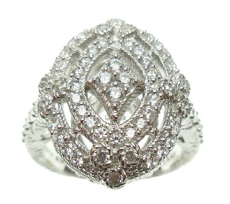 Judith Ripka Sterling Diamonique Openwork Ring - QVC.com