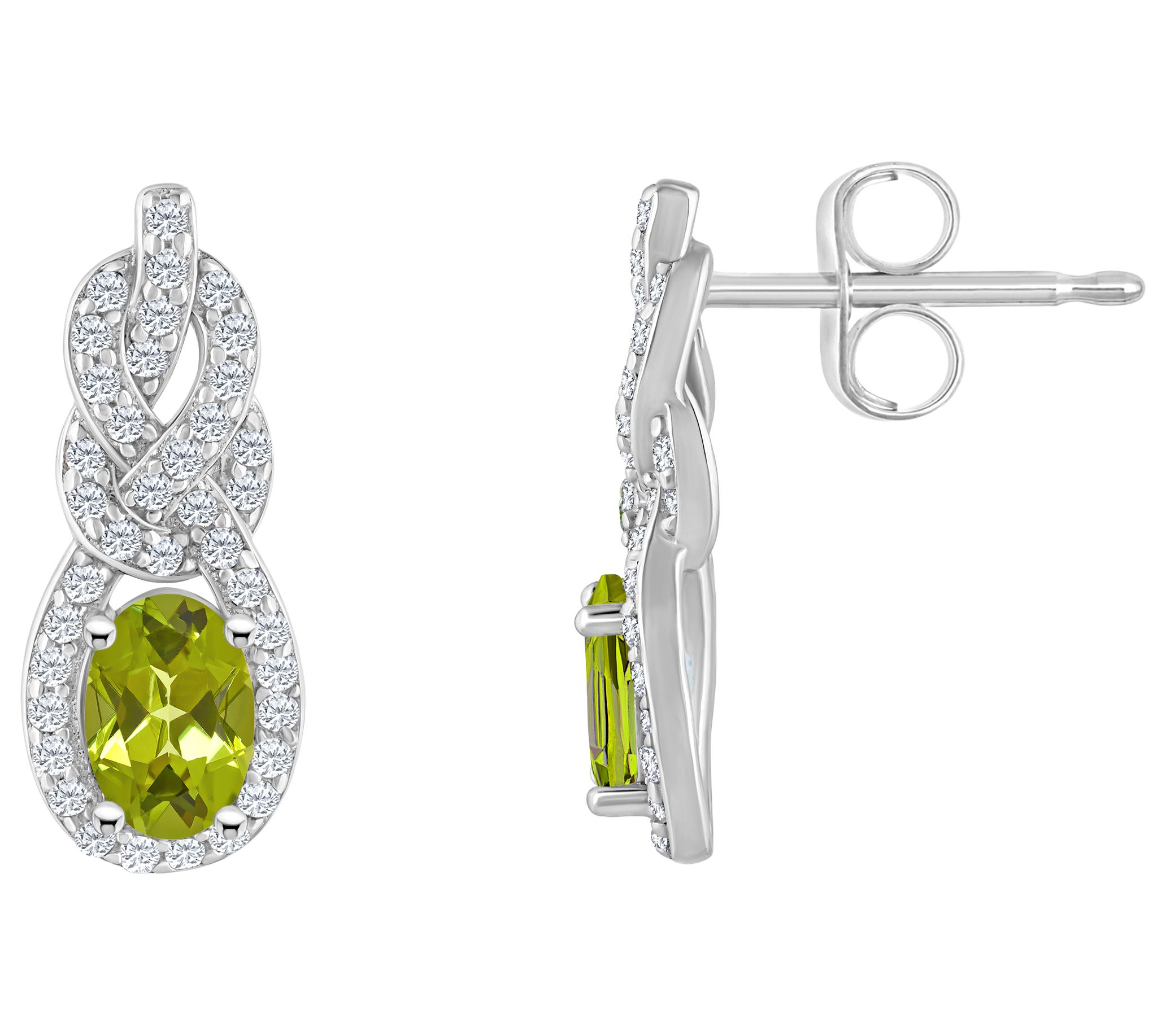 Sterling Silver Multi-Gemstone Knot Earrings