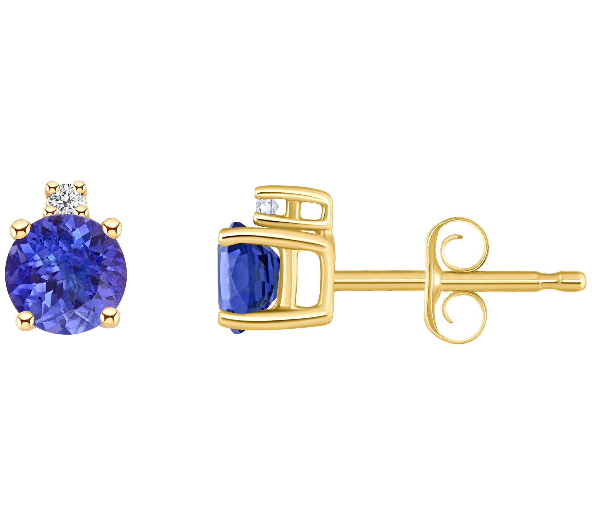 14K Round 0.55 cttw Tanzanite & Diamond AccentEarrings
