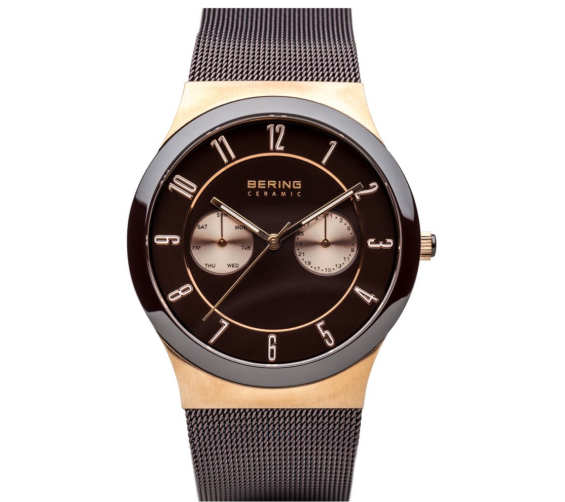 Bering Unisex Brown Milanese Bracelet Watch